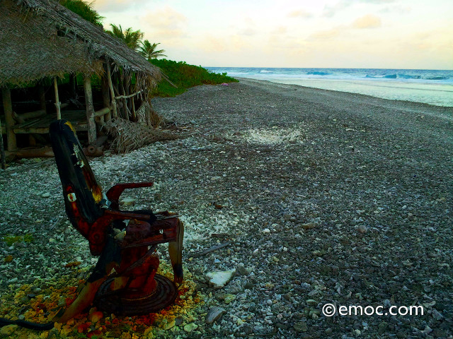 commodity trash on the beach of Pukapuka